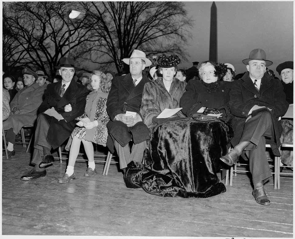 View of the audience at the ceremonies for the lighting of the White House Christmas Tree. - NARA - 199665 photo