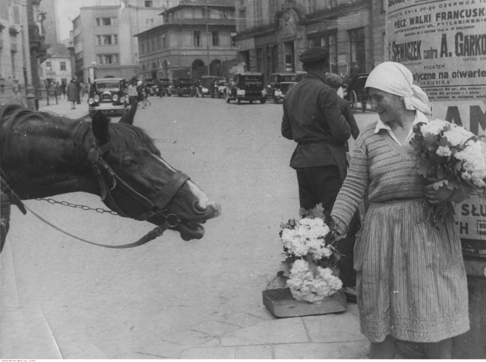Uliczna sprzedaż kwiatów w Warszawie (1-G-5935)