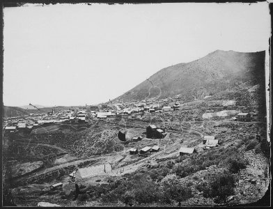 View of Virginia City, Nev., from a nearby hillside, 1867-68. By O'Sullivan - NARA - 519490
