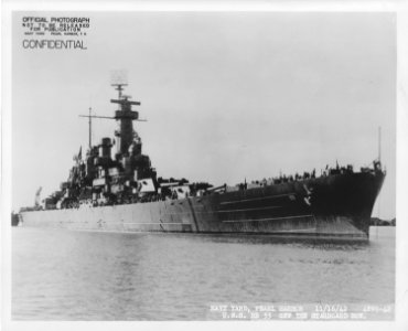 USS North Carolina front starboard view NARA 19LCM-BB55-4899-42