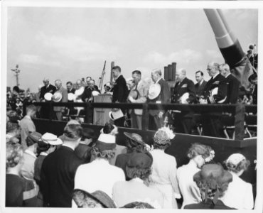 USS North Carolina launching ceremony NARA BS 73086