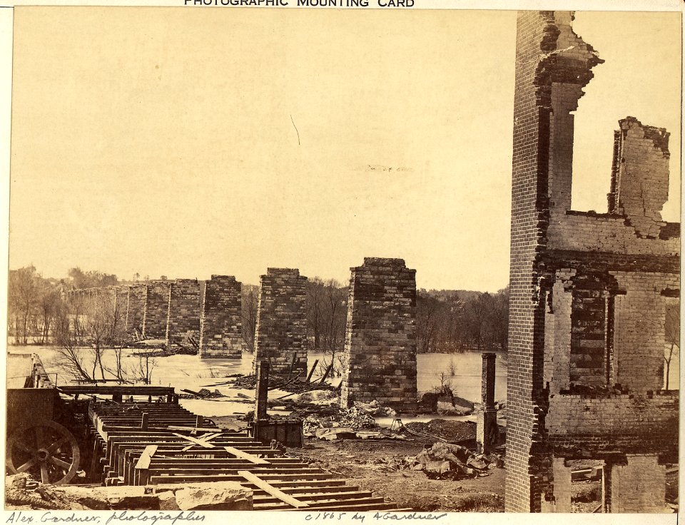 Virginia, Richmond and Petersburg Railroad Bridge, across the James, Ruins of. - NARA - 533361