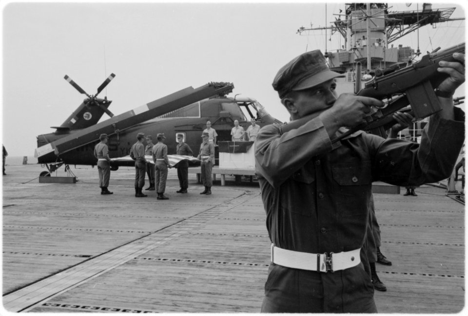 Vietnam....A rifle salute to the dead of Operation Osage. - NARA - 532476