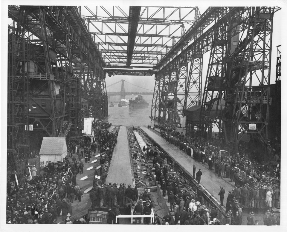 USS North Carolina afloat after launching NARA BS 73071