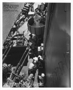 USS North Carolina portside 40mm gun NARA 19LCM-BB55-4881-42