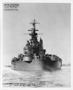 USS North Carolina stern view NARA 19LCM-BB55-4906-42