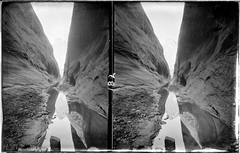 Waterpocket Creek, Utah. A puzzle. Hillers photo. Old nos. 182, 330, 385, 892. (Note- Old no. 893, - NARA - 518003