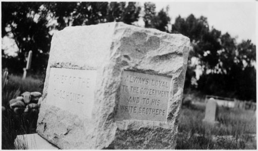 Washakie, monument over Washakie's grave at Fort Washakie, Wyoming (Shoshone). - NARA - 533069
