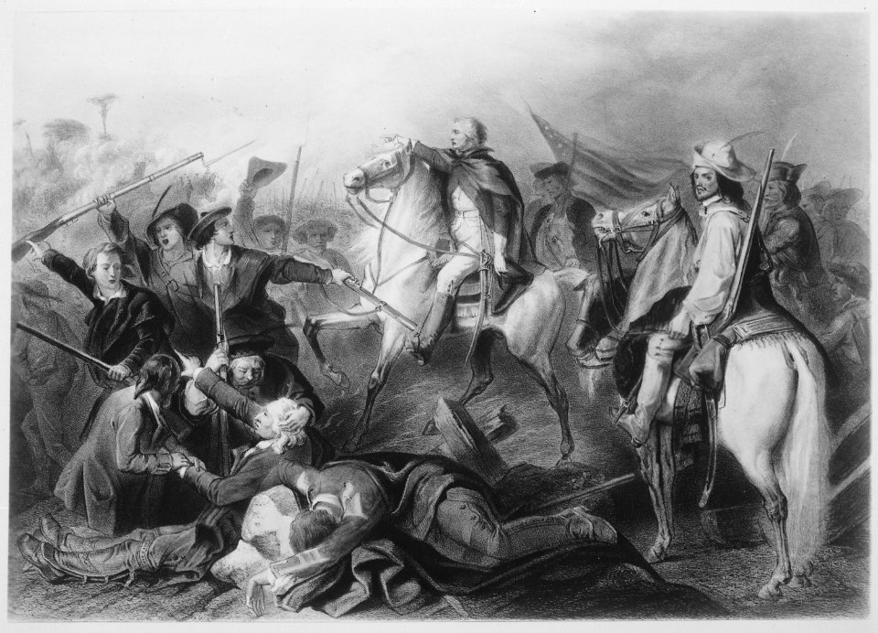 Washington's First Successes at Boston. 1776. Copy of lithograph by Turgis. NARA - 532917
