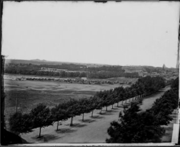 White Lot during the war, Washington D.C. Shows Tiber River, now B St. - NARA - 529253
