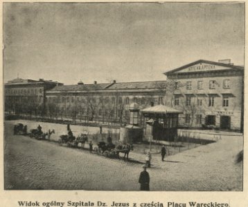 Widok ogólny szpitala Dzieciątka Jezus z częścią placu Wareckiego (61834)