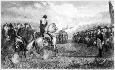 Washington taking command of the American Army at Cambridge, 1775 - NARA - 532874 photo
