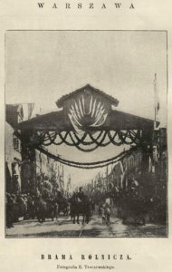 Wizyta cara Mikołaja II i carycy Aleksandry - Warszawa - Brama rolnicza (55015)