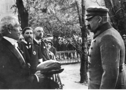 Wizyta Józefa Piłsudskiego w nierozpoznanej miejscowości (22-552)