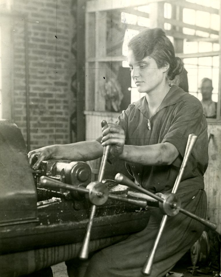 Woman shipyard machinist