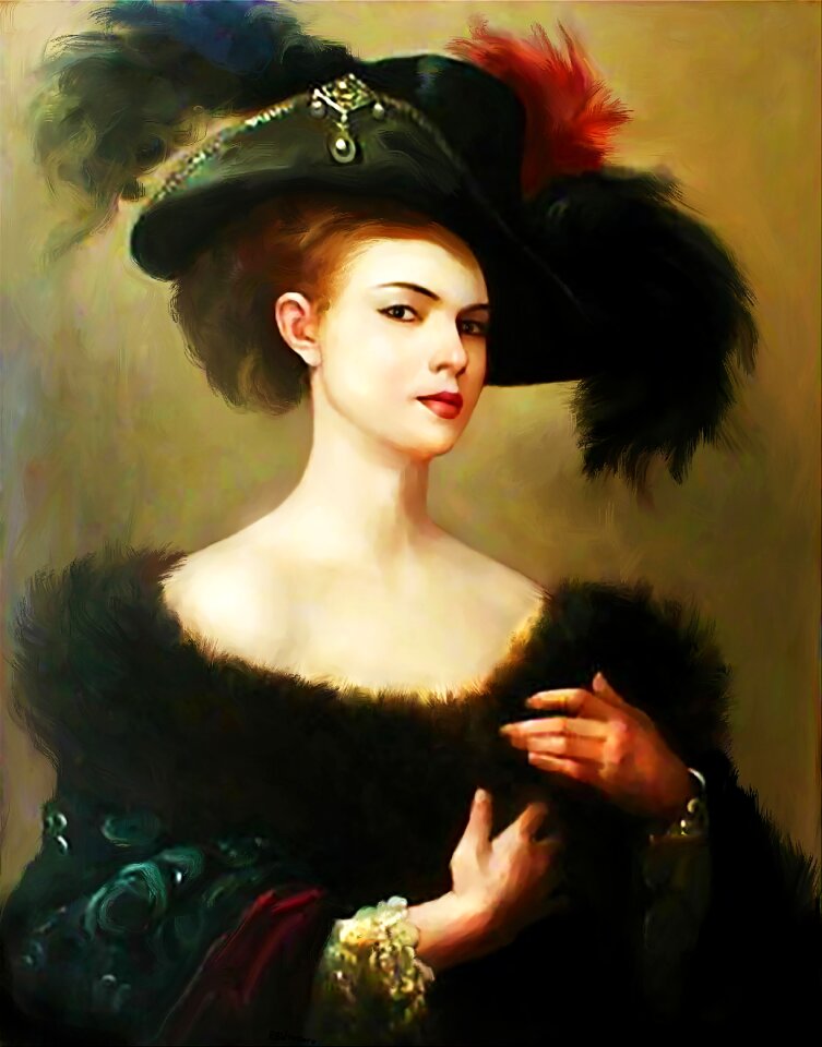 Victorian woman creative painting restoration