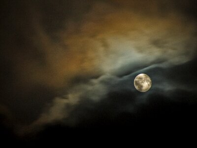 Night clouds brown moon photo
