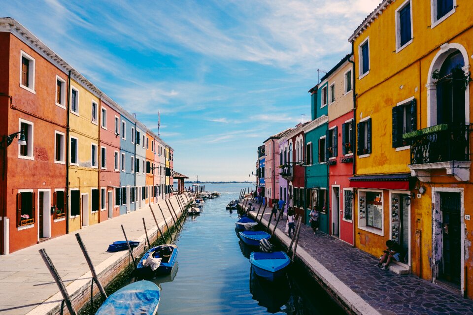 Colorful canal water