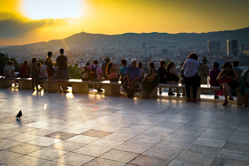 Tourists belvedere orange