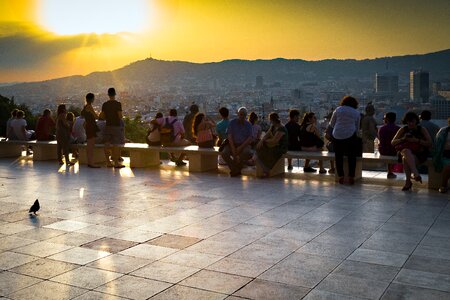 Tourists belvedere orange