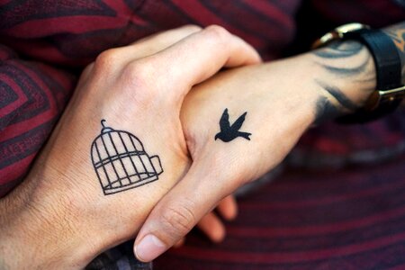 Couple love each other tattoos photo