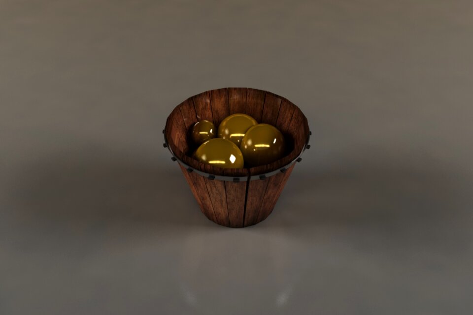 Balls 3d gold basket