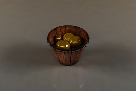 Balls 3d gold basket