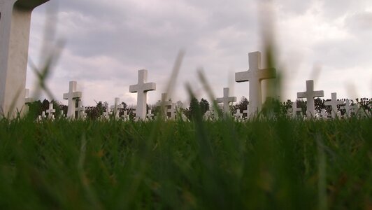 Grass perspective military cemetery