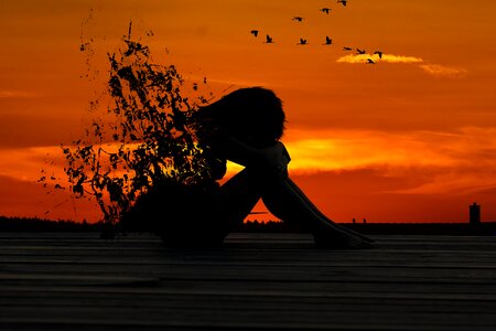 Dusk dawn woman