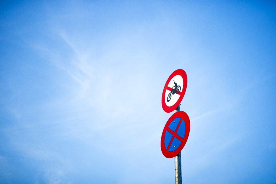 Isolated no motorbike pole