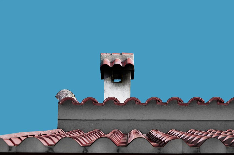 Texas blue background red tiles