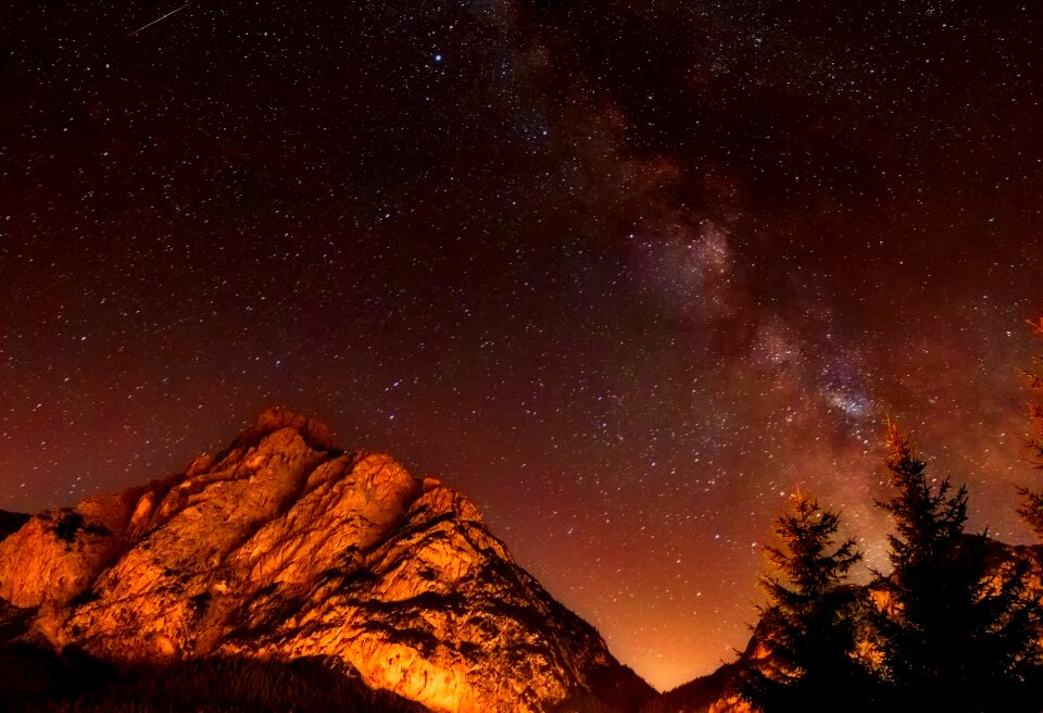 Stars milky way mountains