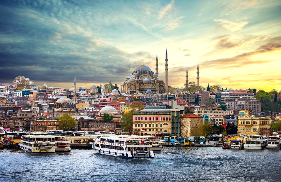 Panoramic travel cityscape