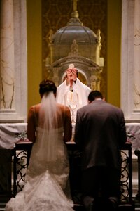 Bride groom gown photo