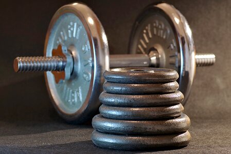 Bodybuilding dumbbell metal photo