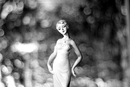 Black and white woman figurine