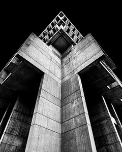 Structure establishment black and white photo