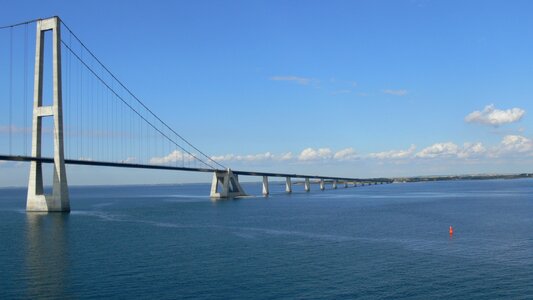 Sea suspension bridge architecture photo