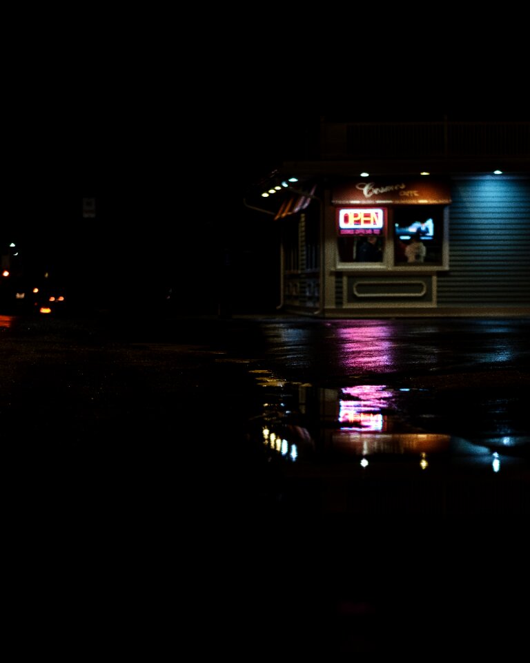 City reflection light photo