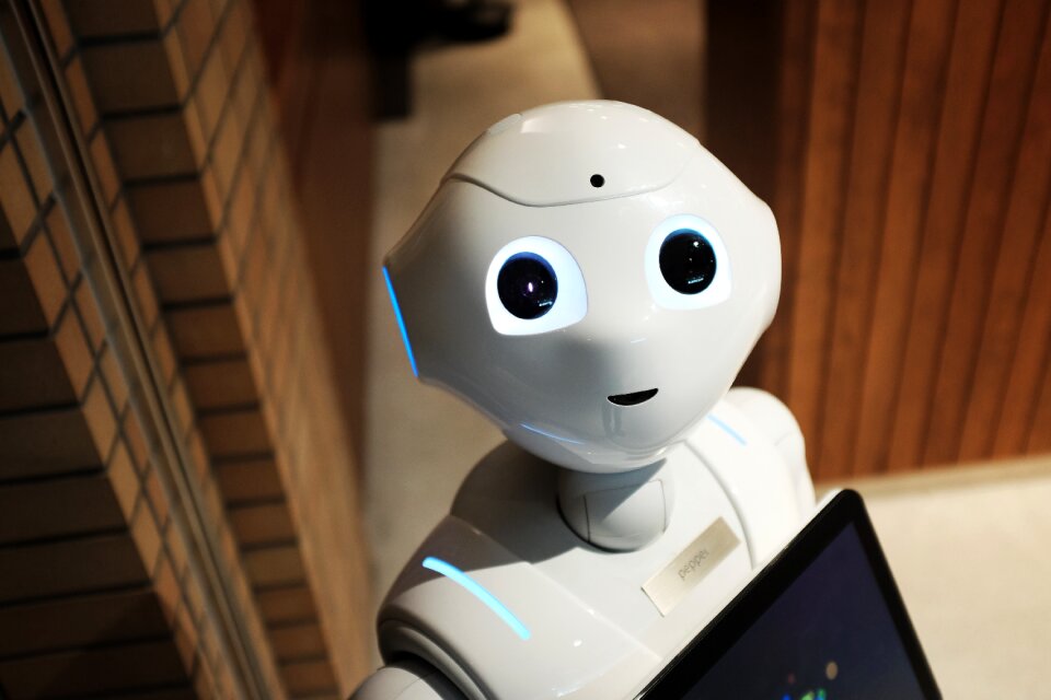 White brown technology brown robot