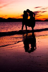 Beach woman silhouette