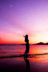 Beach woman silhouette