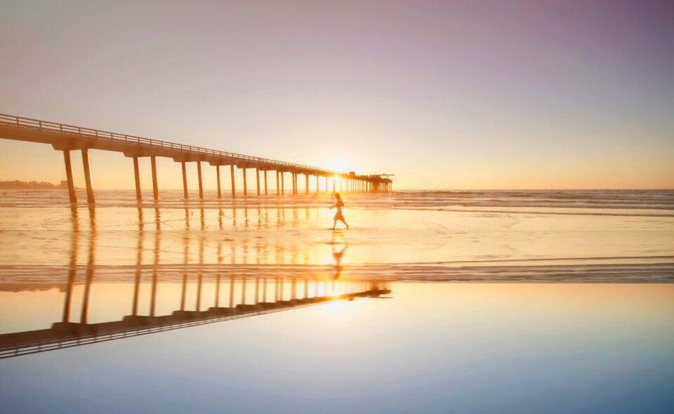 Sunset water bridge
