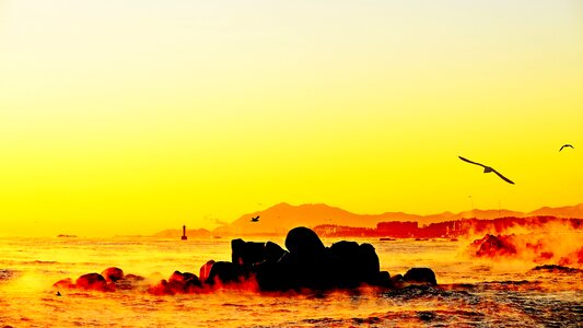 Silhouette sea nature