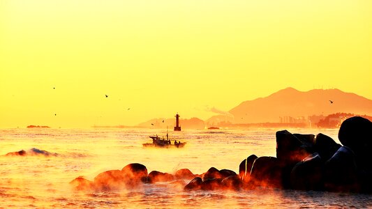 Silhouette sea nature