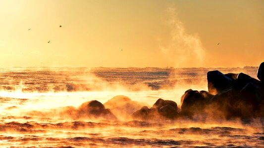 Silhouette sea nature
