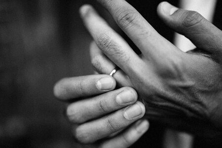 Hand wedding gray wedding