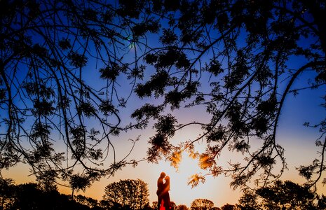 Sunrise sunset couple photo