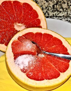 Exotic citrus fruit red flesh herb