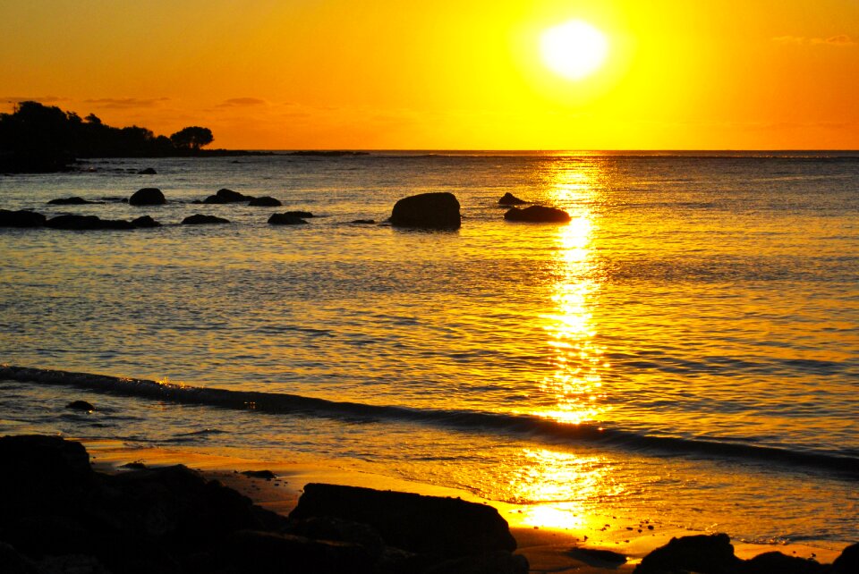 Dawn sea sun